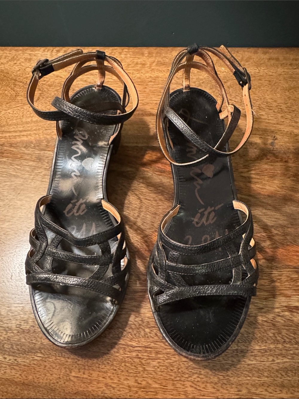 Lanvin Black Strappy Ankle-Tie Leather Sandals